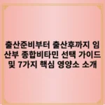 출산준비부터 출산후까지 임산부 종합비타민 선택 가이드 및 7가지 핵심 영양소 소개