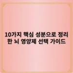 10가지 핵심 성분으로 정리한 뇌 영양제 선택 가이드: 기억력·집중력·치매예방 관리 전략