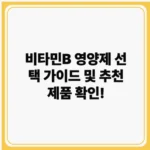 비타민B 영양제 선택 가이드 및 추천제품 확인!