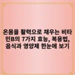온몸을 활력으로 채우는 비타민B의 7가지 효능 , 복용법, 음식과 영양제 한눈에 보기