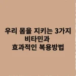 우리 몸을 지키는 3가지 비타민과 효과적인 복용방법 추천