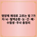 영양제 제대로 고르는 법 7가지-뇌·혈액순환·눈·간·폐·수험생·주사 총정리